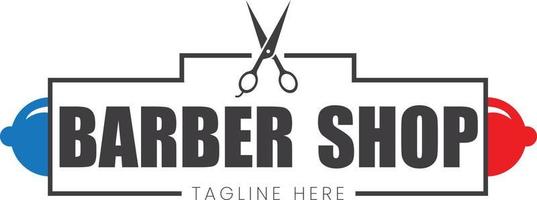 símbolo de design de logotipo de barbearia vetor