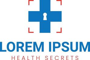 símbolo de design de logotipo secreto de saúde vetor