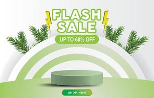banner de venda flash com elegante fundo branco e verde