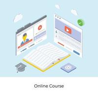 conceitos de cursos online vetor