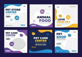 banner pet shop para mídia social modelo de postagem instagram vetor