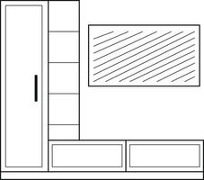 ícone linear da sala de estar. símbolo de contorno. contorno isolado de vetor