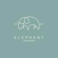 design de modelo de estilo de linha de ícone de logotipo de elefante para marca ou empresa e outros vetor