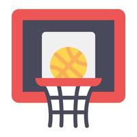 ícone de cesta de basquete em design plano, vetor de aros de basquete