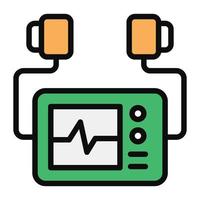 design plano de ícone de eletrocardiograma vetor