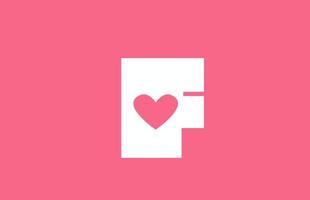 f rosa amor coração ícone do logotipo da letra do alfabeto. design criativo para uma empresa ou negócio de site de namoro vetor