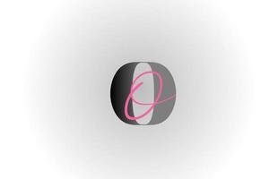 ícone de logotipo de letra do alfabeto cinza rosa o. design criativo para empresa e negócios vetor