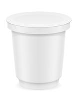 recipiente de plástico branco de ilustração vetorial de iogurte ou sorvete vetor