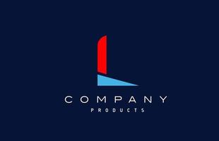 azul vermelho l ícone do logotipo da letra do alfabeto. projeto para empresa e negócios vetor