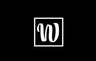 preto e branco v ícone do logotipo da letra do alfabeto. design quadrado simples para negócios e empresas vetor