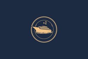 vetor de design de logotipo de emblema de barco de navio de iate vintage retrô
