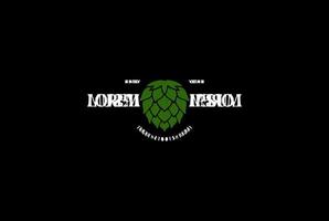 antigo lúpulo verde simples para cerveja artesanal, cervejaria ou vetor de design de logotipo de rótulo de cervejaria