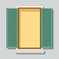 janela de madeira isolada para decoração vetor