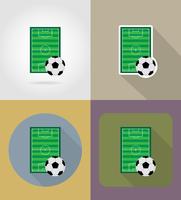 futebol futebol stadiun campo plana ícones vector illustration