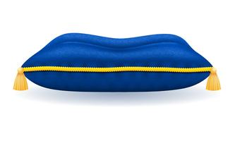 travesseiro de veludo azul com ilustração em vetor corda e borlas de ouro