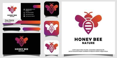 modelo de design de logotipo de mel de abelha vetor