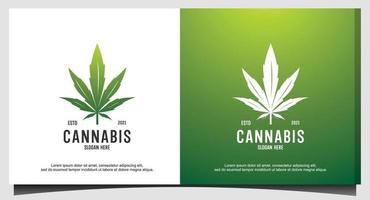 modelo de design de logotipo verde de cannabis vetor