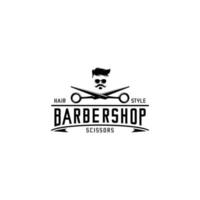 logotipo de corte da babershop vetor