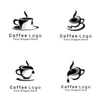 vetor de logotipo de cafés pretos