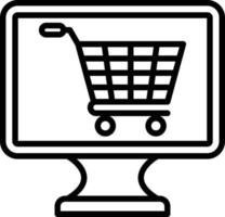 estilo de ícone de compras online vetor