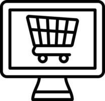 estilo de ícone de compras online vetor