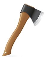 machado de ferramenta com ilustração vetorial de punho de madeira vetor