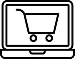 estilo de ícone de compras online vetor