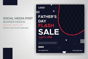 banner de venda de dia dos pais moda post de mídia social design de modelo de vetor download gratuito