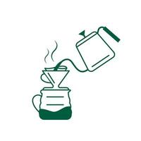 ilustração vetorial como fazer café. isolado com fundo. vetor