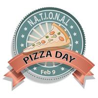 sinal do dia nacional da pizza vetor