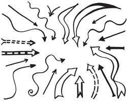 conjunto de setas desenhadas à mão para infográfico de negócios, banner, web e conceito design.vector doodle elementos de design. vetor