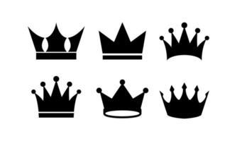 ilustração em vetor de silhueta de coroa do rei. adequado para elemento de design do melhor produto e associação premium. conjunto de ícones da coroa do rei.