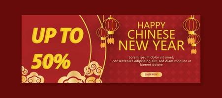 feliz ano novo chinês design de vetor de banner de venda