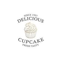 modelo de design de logotipo de cupcake vetor premium, padaria, logotipo de padaria, pão fresco, padaria