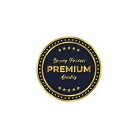 emblema de ouro e modelo de produto de etiqueta premium vetor