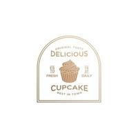 modelo de design de logotipo de cupcake vetor premium, padaria, logotipo de padaria, pão fresco, padaria