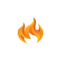 design do logotipo de ilustração de fogo com efeitos 3d vetor