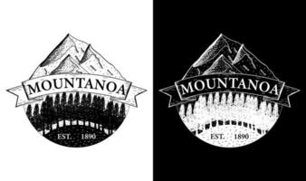 inspiração de design de logotipo de emblema retrô vintage de montanha elegante vetor