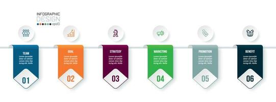 infográfico modelo conceito de negócio com passo. vetor