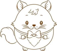desenho de adesivo de desenho fofo de gato para colorir vetor