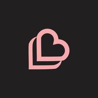lb logotipo inicial de amor rosa