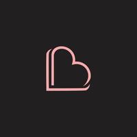 lb logotipo inicial de amor rosa
