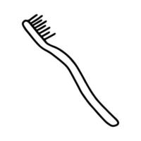 ilustração de escova de dentes estilo doodle desenho de contorno à mão imagem em preto e branco itens de cuidados pessoais ilustração vetorial vetor