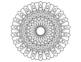 desenho de mandala preto e branco, tatuagem, mehndi, página para colorir vetor