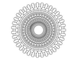 desenho de mandala preto e branco, tatuagem, mehndi, página para colorir vetor