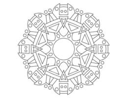 desenho de mandala preto e branco, tatuagem, mehndi, página para colorir vetor