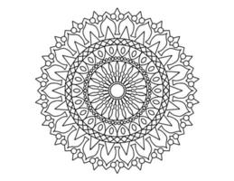 desenho de mandala preto e branco, tatuagem, mehndi, página para colorir vetor