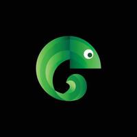 camaleão de design de logotipo vetorial com gradiente colorido vetor