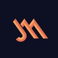 letra inicial j e m com estilo monograma, design de logotipo vetorial vetor