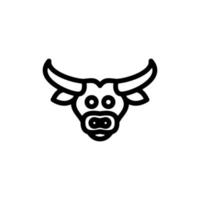rosto de búfalo com estilo de arte de linha em fundo branco, design de logotipo vetorial editável vetor